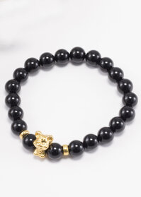 Vòng Tay Đá Thiên Thạch Charm Tuổi Tý Bạc Mạ Vàng 24K Ngọc Quý Gemstones