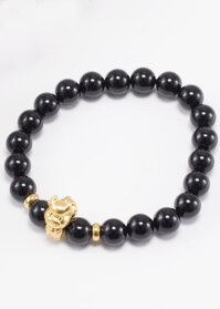 Vòng Tay Đá Thiên Thạch Charm Tuổi Sửu Bạc Mạ Vàng 24K Ngọc Quý Gemstones