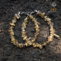 Vòng tay đá thô thach anh tóc vàng - Golden Rutilated Quartz