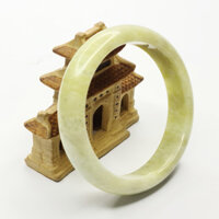 Vòng Tay Dạng Bản Liền Nguyên Khối Đá Ngọc Serpentine Xanh Cốm - Mx - 60 Ni