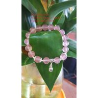 Vòng tay dâu tây hồng mix charm Thái 925 10li