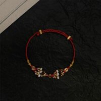 Vòng tay dây bện đồng xu may mắn nhỏ Vòng tay phong cách Trung Quốc mới