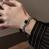 Vòng tay dây chuyền nam Cuba, Trang sức sang trọng tối giản dành cho nam, Quà tặng Unisex hợp thời trang, Thép không gỉ màu đen mờ cao cấp, Phụ kiện thiết kế độc đáo