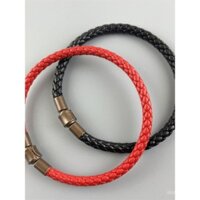 Vòng tay dây da 4/5mm phù hợp với hạt chuyển Chow Sang Sang, vòng tay dây dày cho nam và nữ, vòng tay dây đỏ, dây đen có hạt
