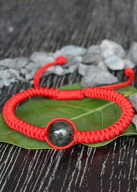 Vòng tay dây đỏ hạt đá thiên nhiên - Ngọc Quý Gemstones - Thạch Anh Tóc Xanh