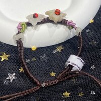 Vòng tay Dây rút 2 hoa Mẫu Đơn 3 cánh Miến Điện S478