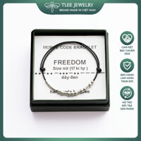 Vòng tay đeo nam nữ TLEE phong cách Unisex charm ống và bi bạc kết hợp mật mã Morse mix kí tự theo yêu cầu TLEE JEWELRY