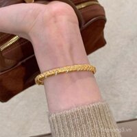 Vòng tay dệt Tai lúa mì chải vàng Thời Trung Cổ trang sức tay công nghiệp nặng phong cách vintage Bucher phong cách tuổi tác nữ