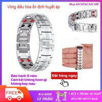 Vòng tay điều hòa huyết áp Nhật Bản 5 trong 1 Chất Hơn TomaVòng huyết áp vong dieu hoa huyet ap điều hòa hạ huyết áp đeo cổ tay có 42 viên đá Ebuty màu bạc đẳng cấp