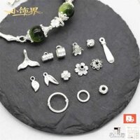 小饰界｜Vòng tay đính cườm diy hợp kim bạc sáng Vòng cổ ba chiều hạt cách ly hoa phân ly phụ kiện phụ kiện