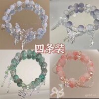 Vòng tay đính hạt bướm pha lê 2025 nữ kiểu mới sang trọng nhẹ nhàng, Vòng tay tinh tế dành cho người nhỏ, trang sức tổ chức tiệc sinh viên giá trị cao