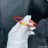 Vòng tay đỏ mặt mèo thần tài vàng