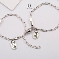 Vòng Tay Đôi Bạc 925 Thái Nam Châm, Lắc Tay Cặp Nam Nữ Bạc Jacy Silver LD1005
