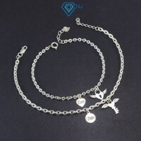 Vòng tay đôi bạc nam nữ hình ổ khoá chìa khoá khắc tên theo yêu cầu LTD0057 - Trang Sức TNJ