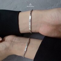 Vòng tay đôi bạc nam nữ khắc tên chữ theo yêu cầu,lắc tay đôi bạn thân unisex bạc Ý 925 mạ vàng DUYSON SILVER [LTXK5]