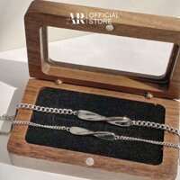 Vòng tay đôi nam nữ bạc 925 xi kim lắc tay cặp tình yêu Vô Cực-Aura Silver-LĐ05