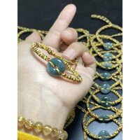 Vòng tay đồng điếu lam ngọc