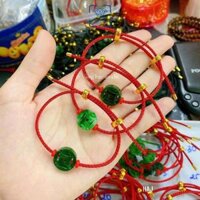 Vòng tay đồng xu Ng sơn thủy - dây thép cước size 2mm, trang sức Anchi jewelry - Chữ C  đồng xu,Đỏ