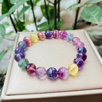 Vòng tay flourite đa sắc cắt giác 9mm sdep