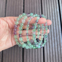 Vòng tay Flourite ( hạt 6-8mm ) thiên nhiên xanh tím