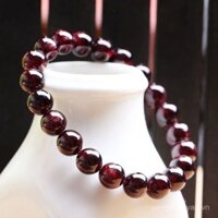 Vòng tay Garnet Burgundy tự nhiên Hạt rời Vòng tay pha lê Quà tặng phong cách dân tộc