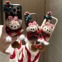 Vòng tay Giáng sinh thủ công Thích hợp cho Ốp điện thoại IPhone 16 ProMax, IPhone 15 Pro New 13 Female 12 Soft 14 Hand Rope XR Leather Grain Anti Drop IPhone Case