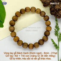 Vòng tay gỗ Bách Xanh cổ thụ BH622 Có mùi thơm ngọt - vân gỗ đẹp - Mang lại tài lộc bình an - Bracelet of HAHANCO - 8ly