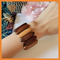 VÒNG TAY GỖ SECONDHAND TRANG SỨC SI NHẬT BẢN BOU JEWELRY VINTAGE MÃ VT011