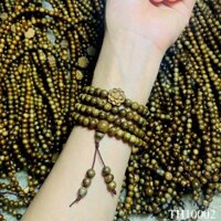 Vòng tay gỗ trầm hương tự nhiên vòng đeo tay 108 hạt trầm