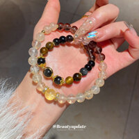 Vòng tay hai lớp pha lê zircon hạt mắt hổ phong cách Trung Quốc mới, sang trọng nhẹ nhàng, vòng tay pha lê cao cấp, trang sức tay đa năng thanh lịch