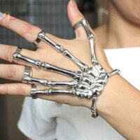 Vòng tay Halloween phổ biến ở Châu Âu và Mỹ Vòng tay đầu lâu tay ma phóng đại Punk Vòng tay đầu lâu Kết cấu cổ điển Vòng tay ngón tay Xuyên biên giới