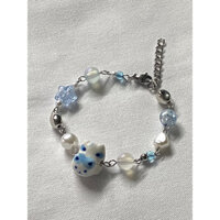 Vòng tay hạt cườm diy Lili Heart "bé mèo xanh dương"
