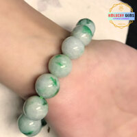 Vòng Tay Hạt Đá Cẩm Thạch, Vòng Tay Ngọc Phỉ Thúy, Vòng Phong Thủy May Mắn Tài Lộc,Hạt Size 12mm