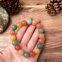 Vòng tay hạt đá Mã Não Tam Muội nhiều màu Tặng kèm hộp đựng - Hợp tất cả các mệnh