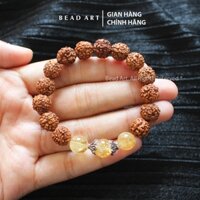 Vòng Tay Hạt Kim Cang Bồ Đề Rudraksha, T. Anh Màu Vàng, Bạc 925, Hoả, Vòng Tay Phong Thuỷ, Chuỗi Hạt, Full - Bead Art