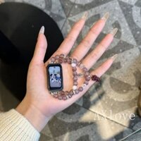 Vòng tay hạt nho tím cho Huawei Band 9 8 7 6 Dây đeo cho Honor Watch 9 7 6 Dây đeo cổ tay đàn hồi