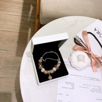 Vòng tay  hạt tròn mặt quả lắc xinh xắn dễ thương cho nữ