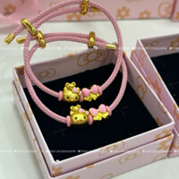 Vòng tay HELLO KITTY charm nơ hồng "Gồm hộp+túi kitty"
