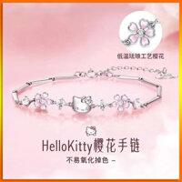 Vòng tay Hello Kitty hellokitty trang sức đeo tay hoa anh đào tinh tế sang trọng nhỏ 2025 quà tặng ngày lễ tình nhân cho bạn gái