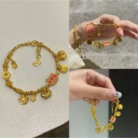 Vòng tay heo con may mắn vàng cổ điển dành cho nữ Ánh sáng ngọt ngào và phụ kiện cao cấp sang trọng
