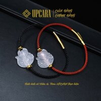 Vòng tay hồ ly trắng ôm hoa mẫu đơn vượng tình duyên và giao tiếp thạ.ch a n h trắng mệnh kim và thuỷ UPCARA