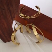 Vòng Tay Hở Mạ Vàng 18K Mặt Thánh Giá Phong Cách Âu Mỹ