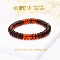 Vòng tay hổ phách huyết dạng điếu màu nâu đỏ size 9.5mm+ UPCARA