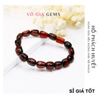 Vòng tay hổ phách huyết màu nâu đỏ thiên nhiên size 7mm hợp mệnh kim thuỷ mộc hoả thổ Võ Gia Gems