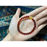 Vòng Tay Hổ Phách Huyết Mix 2 Viên Hổ Phách Xanh Dominica