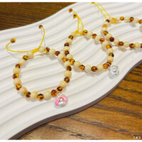 vòng tay hổ phách mix rắn bạc 925 cho bé kiểu dáng cute nhiều lựa chọn