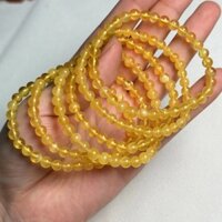 Vòng tay hổ phách thật chất liệu Nga, vòng tay hạt tròn mật ong xoắn vàng tự nhiên 5-6mm