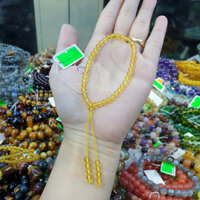 Vòng tay hổ phách vàng 4 ly