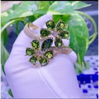 vòng tay hoa chàm màu rêu đính đá baget,chất liệu xuping cao cấp cực kì xinh