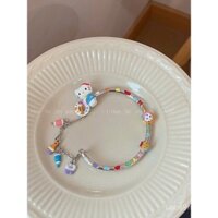 Vòng tay họa sĩ Hello Kitty, vòng tay nửa, hạt rời, mặt dây chuyền tua rua, quà tặng sinh nhật trang sức